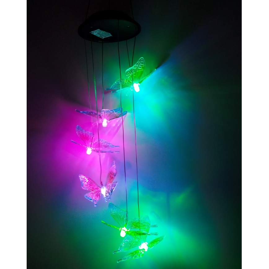 LED RGB saules gaismeklis 6xLED/1,2V 300 mAh IP44 tauriņš