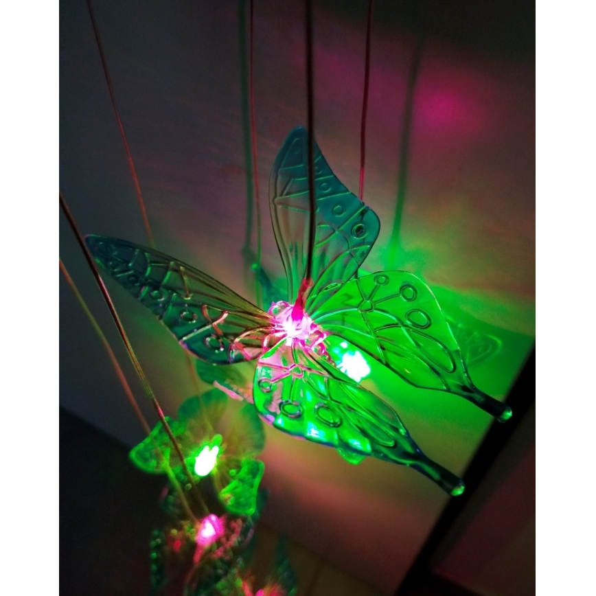 LED RGB saules gaismeklis 6xLED/1,2V 300 mAh IP44 tauriņš