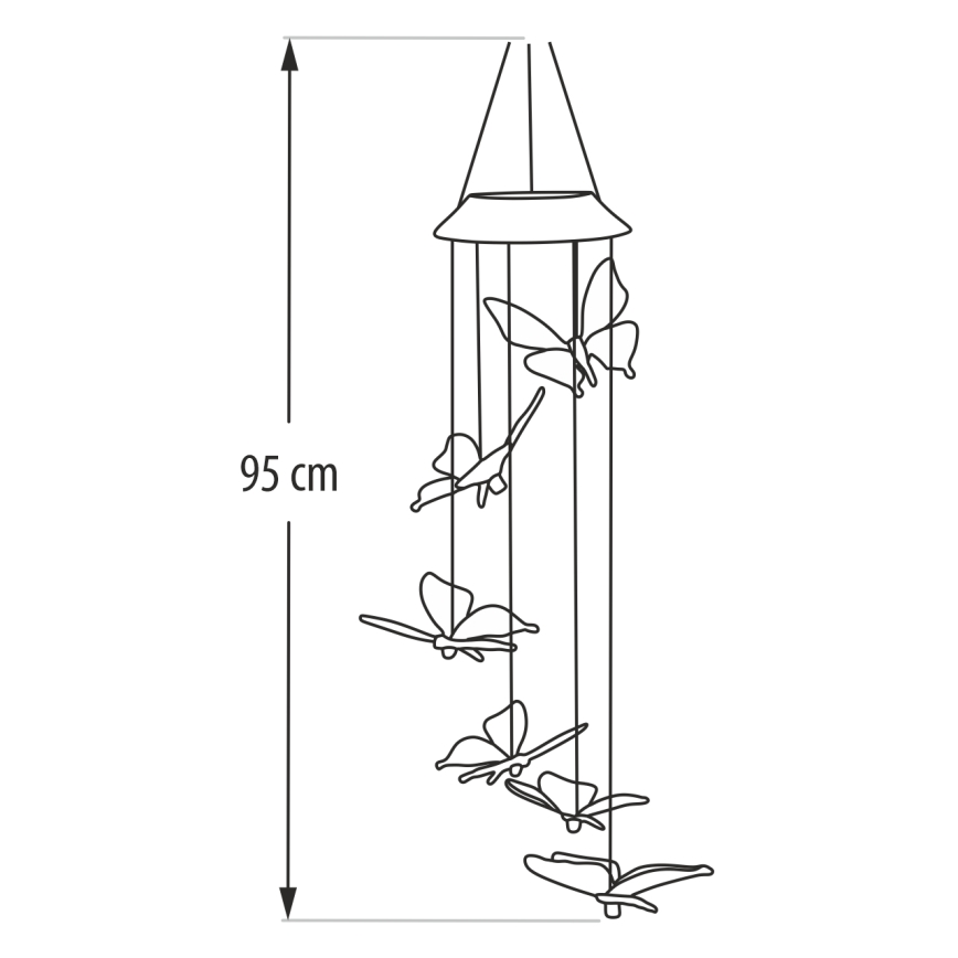 LED RGB saules gaismeklis 6xLED/1,2V 300 mAh IP44 tauriņš