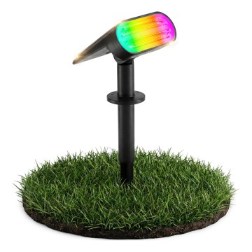 LED RGB saules lampa 2 vienā LED/3,7V 1200 mAh IP54 melna