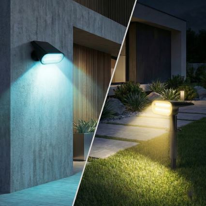 LED RGB saules lampa 2 vienā LED/3,7V 1200 mAh IP54 melna