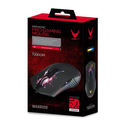 LED RGB Spēļu pele VARR 1200/2400/4800/7200 DPI