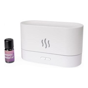 LED RGB Ultraskaņas aroma difuzors un gaisa mitrinātājs ar fona apgaismojumu 180ml balta