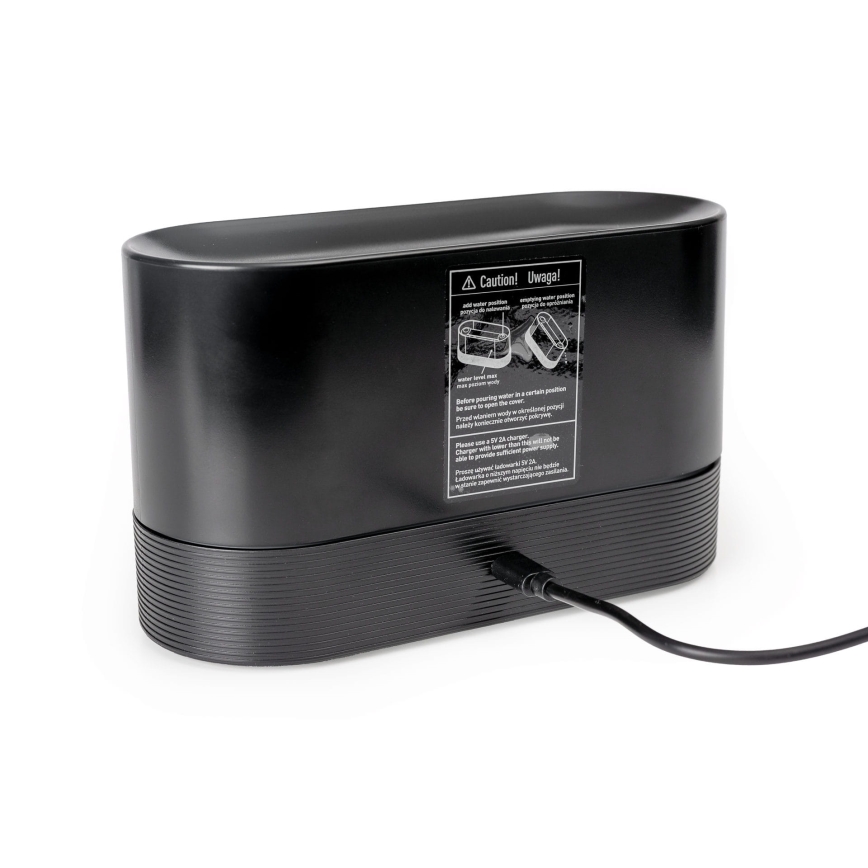 LED RGB Ultraskaņas aroma difuzors un gaisa mitrinātājs ar fona apgaismojumu 180ml melna