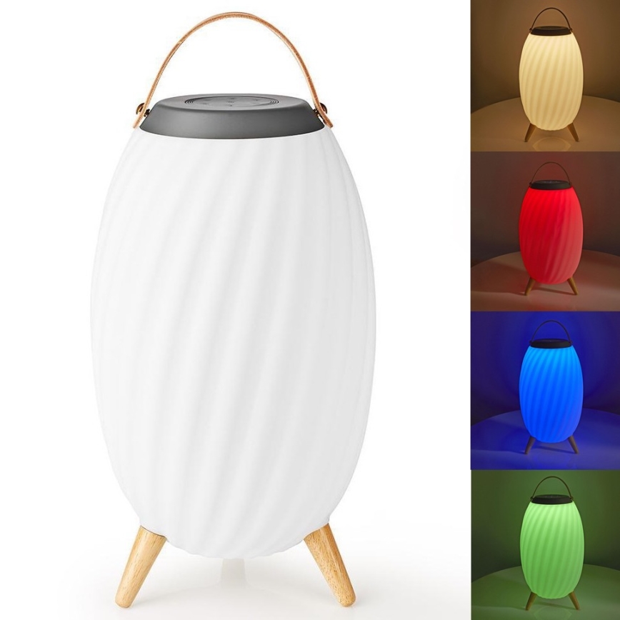 LED RGB Uzlādējama galda lampa ar skaļruni 60W/2200 mAh IPX5