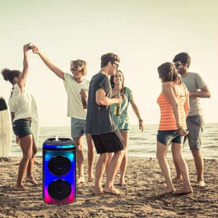 LED RGB Uzlādējams skaļrunis ar mikrofonu 400W/2400 mAh + tālvadības pults