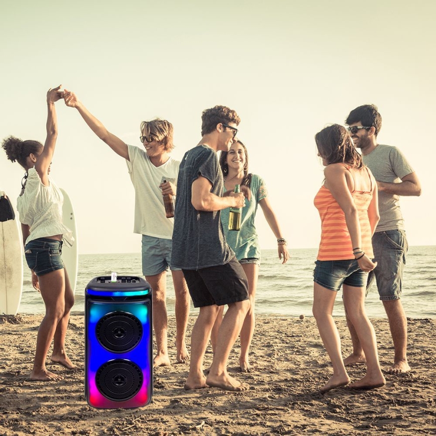 LED RGB Uzlādējams skaļrunis ar mikrofonu 400W/2400 mAh + tālvadības pults