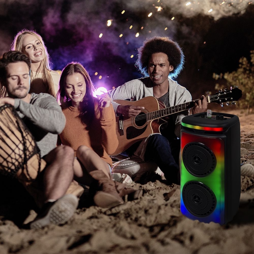 LED RGB Uzlādējams skaļrunis ar mikrofonu 400W/2400 mAh + tālvadības pults
