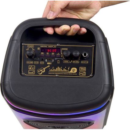 LED RGB Uzlādējams skaļrunis ar mikrofonu 400W/2400 mAh + tālvadības pults