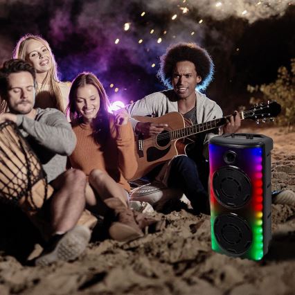 LED RGB Uzlādējams skaļrunis ar mikrofonu 600W/2400 mAh + tālvadības pults