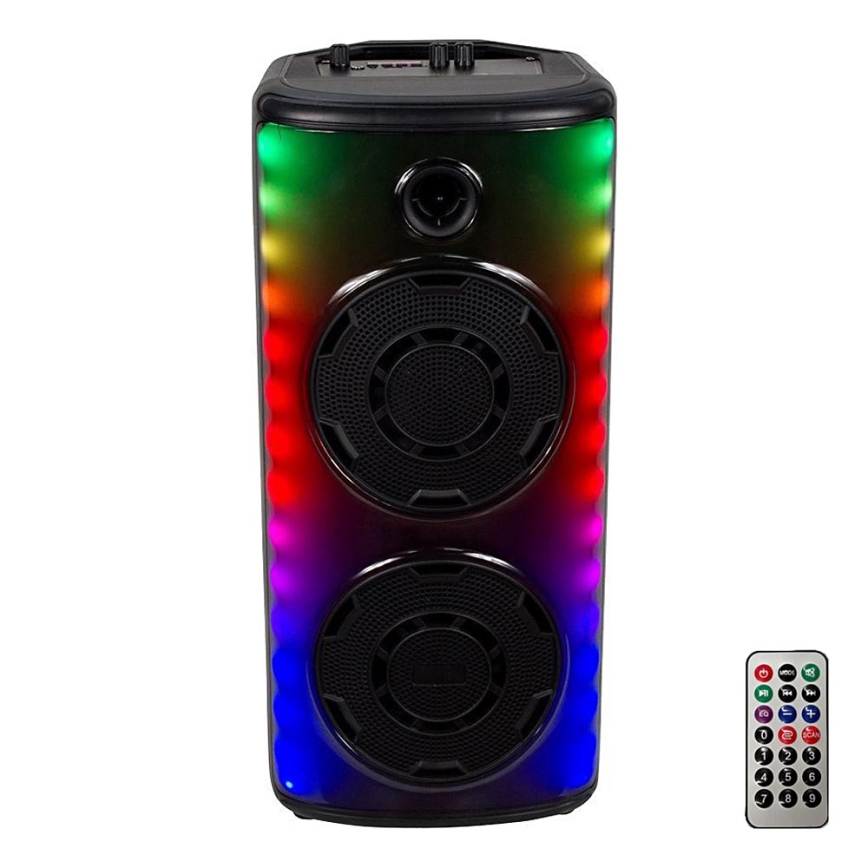LED RGB Uzlādējams skaļrunis ar mikrofonu 600W/2400 mAh + tālvadības pults