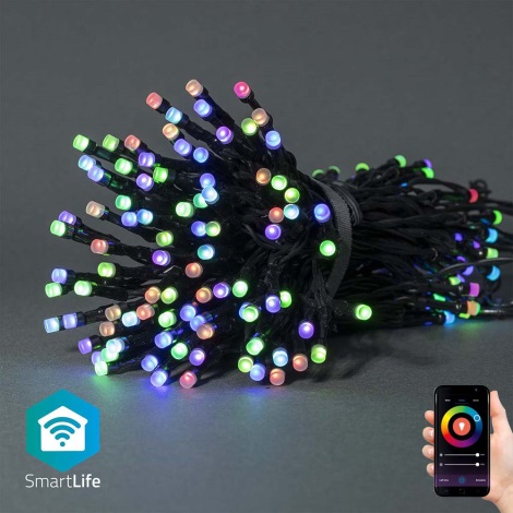 LED RGB Ziemassvēku āra virtene 84xLED/8 funkcijas 13m IP65 Wi-Fi Tuya