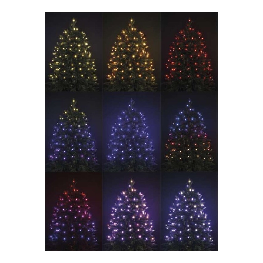 LED RGB Ziemassvētku āra virtene 160xLED/72 režīmi 19m IP44 + tālvadības pults