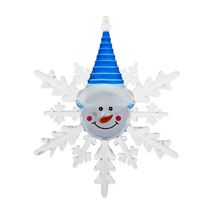 LED RGB Ziemassvētku dekors ar piesūcekni LED/3xLR44 sniegavīrs sarkans/zils/zaļš