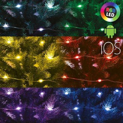 LED RGB Ziemassvētku regulējama virtene 200xLED/29 funkcijas 20,4m