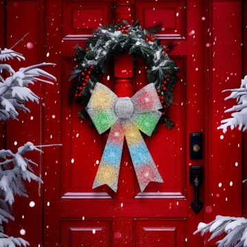 LED RGB Ziemassvētku rotājums 11xLED/3xLR44 40x30 cm sudraba bante