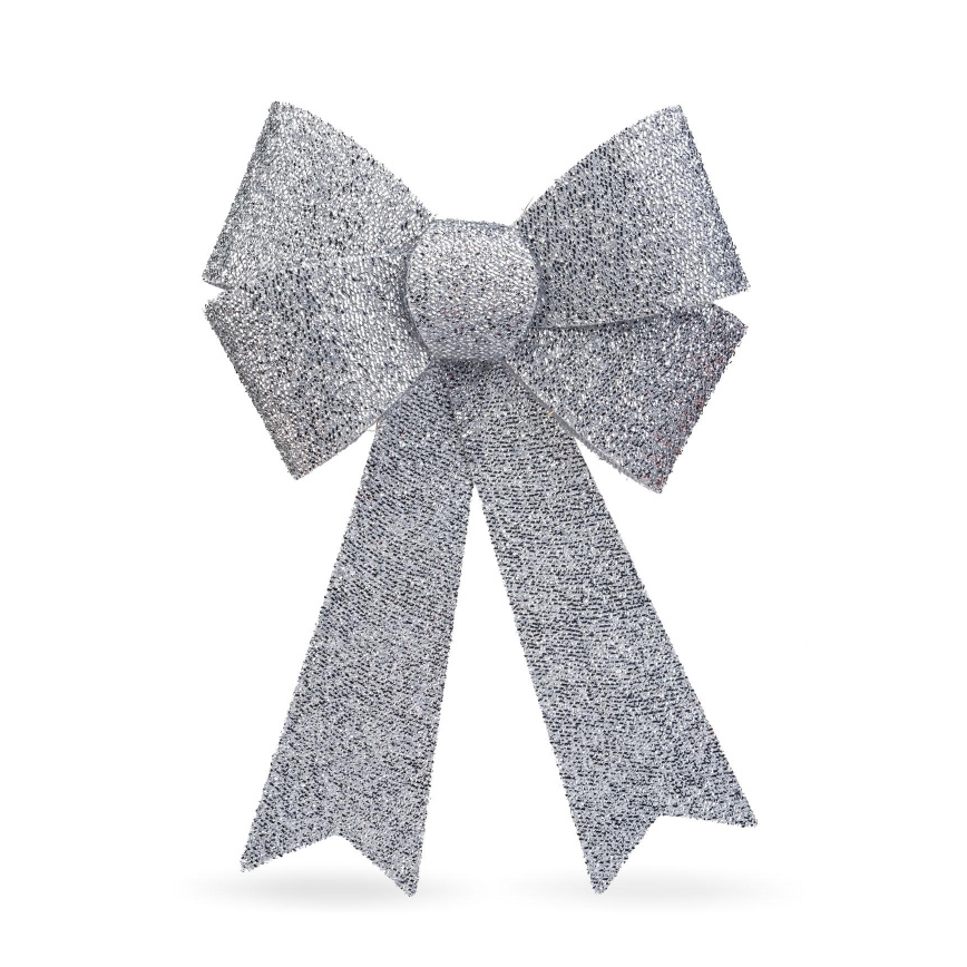 LED RGB Ziemassvētku rotājums 11xLED/3xLR44 40x30 cm sudraba bante