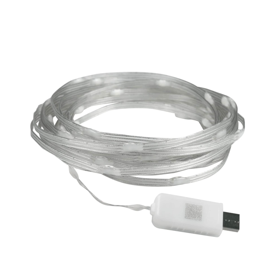 LED RGB Ziemassvētku virtene LED/10W/5V 10 m USB + tālvadības pults