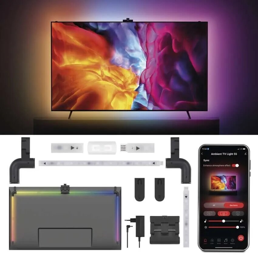 LED RGBIC Aptumšojama josla televizoram GoSmart LED/24W/230V 55“