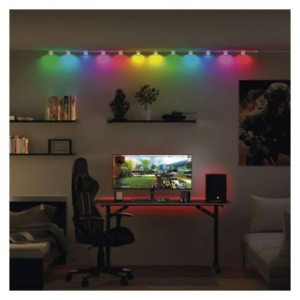 LED RGBIC+CCT Dekoratīva virtene ar starmešu izgaismojumu GoSmart - paplašinājums 4xLED/7W/230V 85 cm Wi-Fi Tuya