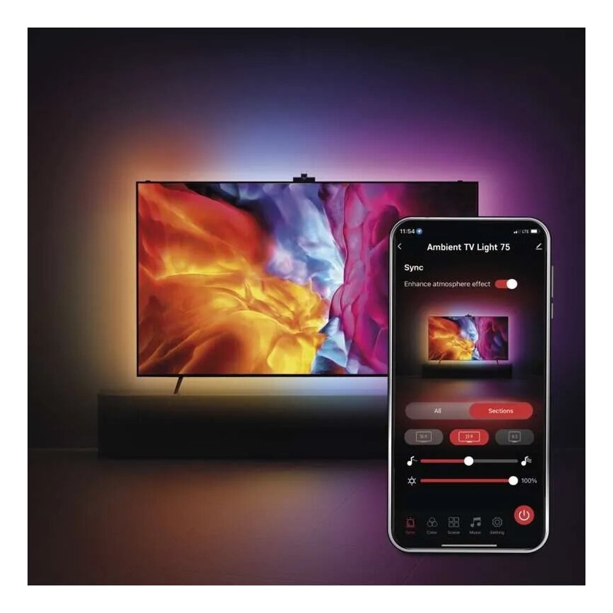 LED RGBIC Josla priekš TV GoSmart LED/24W/230V 75“