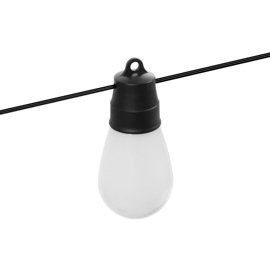 LED RGBIC regulējama saules virtene 15xLED/1,3W/3,7V 2200 mAh 8 m IP65 melna + tālvadība