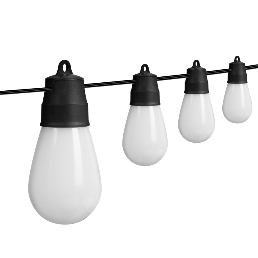 LED RGBIC regulējama saules virtene 30xLED/1,3W/3,7/5V 2200 mAh 14,37 m IP65 melna + tālvadības pults
