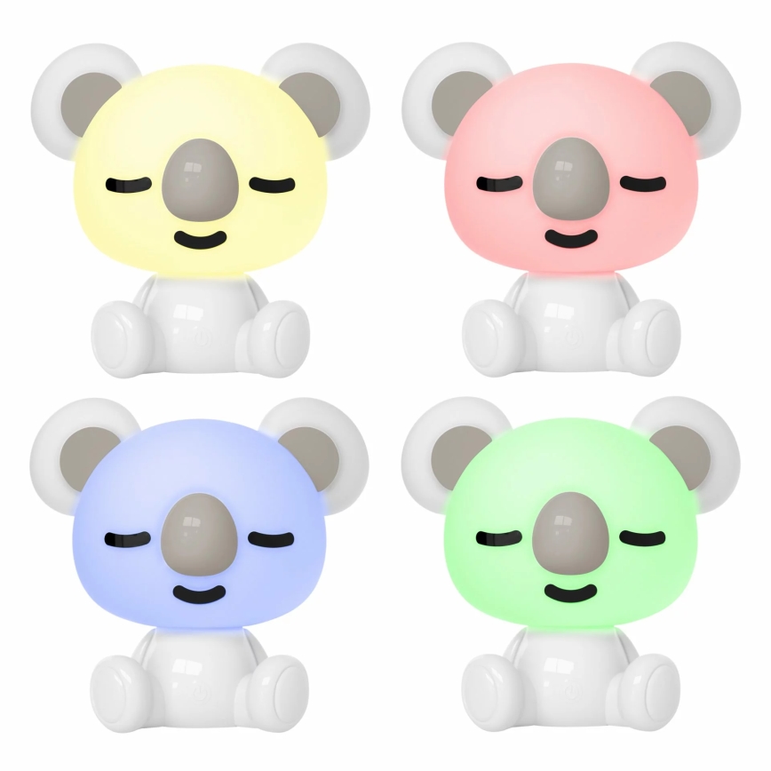 LED RGBW Aptumšojama bērnunakts lampiņa LED/2,5W/230V koala balta