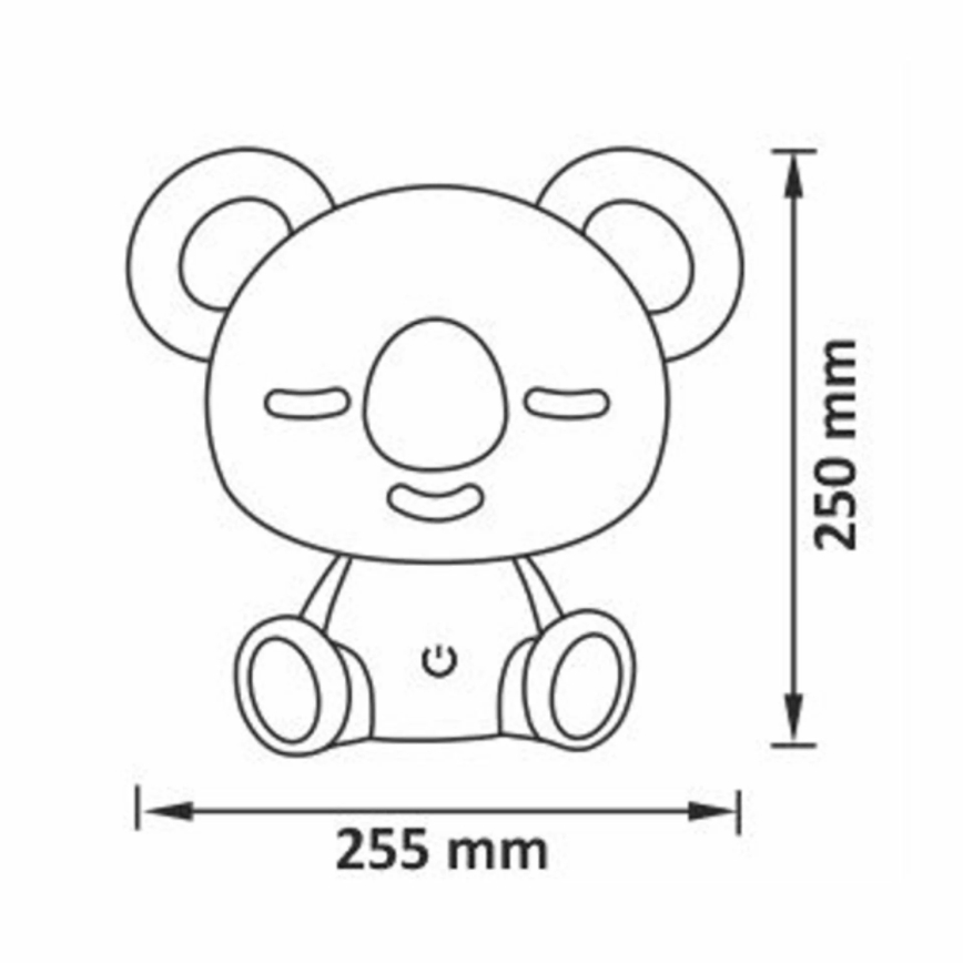 LED RGBW Aptumšojama bērnunakts lampiņa LED/2,5W/230V koala balta