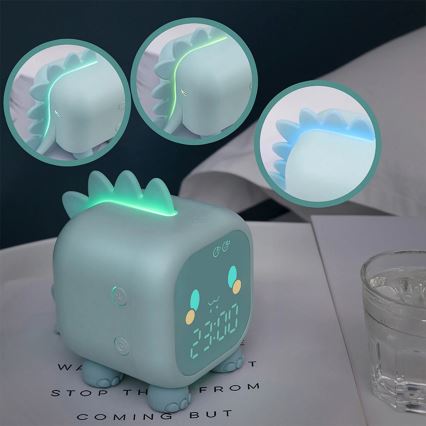 LED RGBW Aptumšojama bērnu nakts lampiņa ar modinātāju FILIP LED/1,5W/5V 1500 mAh