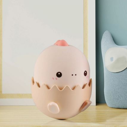 LED RGBW Aptumšojama bērnu skārienvadāma lampa BABY DINO LED/0,75W/5V USB 1200 mAh rozā