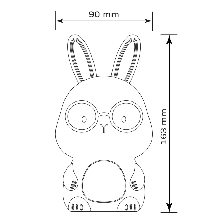 LED RGBW Aptumšojama bērnu skārienvadāma lampa FLORKA LED/1W/5V USB 1200 mAh zaķītis zila