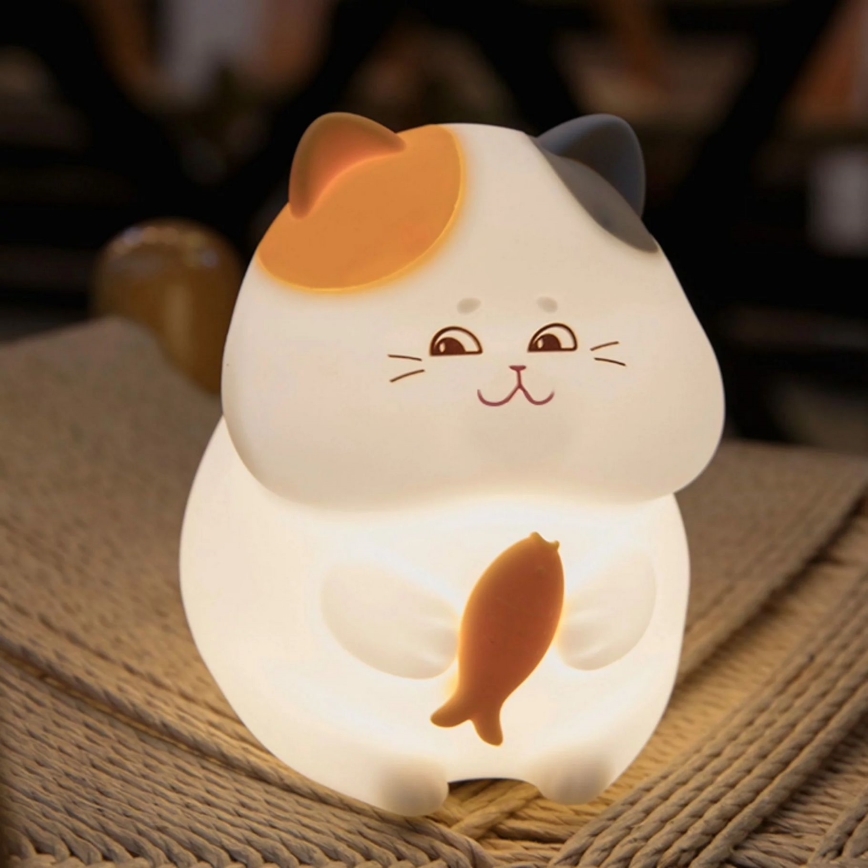 LED RGBW Aptumšojama bērnu skārienvadāma lampa GATTO LED/1W/3,7V 1200 mAh