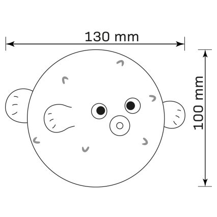 LED RGBW Aptumšojama bērnu skārienvadāma lampa HELI LED/1W/5V USB 1200 mAh zivs zila