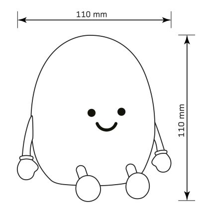 LED RGBW Aptumšojama bērnu skārienvadāma lampa POTATO LED/2W/5V USB 1200 mAh kartupelis