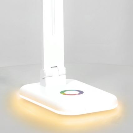 LED RGBW Aptumšojama galda lampa NOBLITE LED/7W/5V 3000/4000/6500K balta