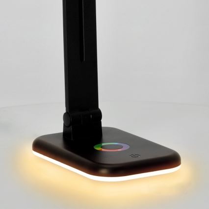 LED RGBW Aptumšojama galda lampa NOBLITE LED/7W/5V 3000/4000/6500K melna