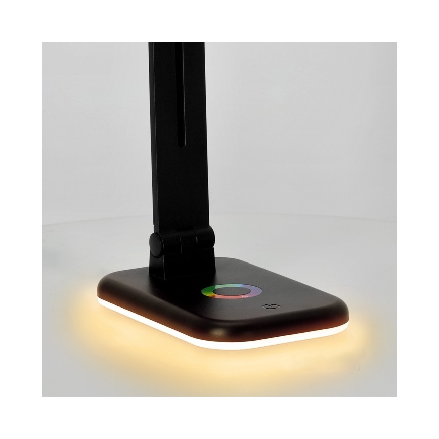 LED RGBW Aptumšojama galda lampa NOBLITE LED/7W/5V 3000/4000/6500K melna