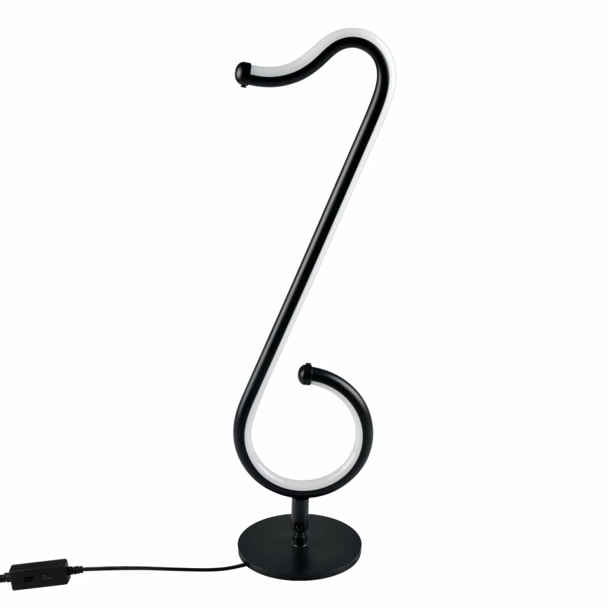 LED RGBW Aptumšojama galda lampa NUTKA LED/15W/5V melna + tālvadības pults