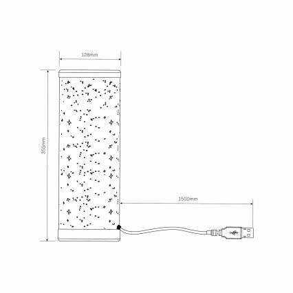 LED RGBW Aptumšojama galda lampa STELLA MINI LED/5W/5V + tālvadības pults