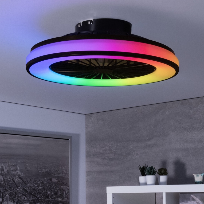 LED RGBW Aptumšojama griestu lampa ar ventilatoru PLAVE LED/48W/230V 3000/4000/6500K + tālvadības pults