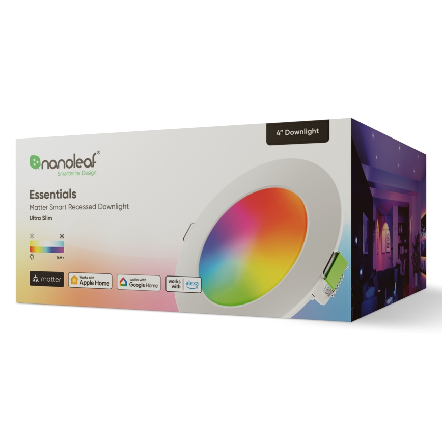 Nanoleaf - LED RGBW Aptumšojama iegremdējama lampa ESSENTIALS LED/6W/230V 2700-6500K CRI 90 Wi-Fi