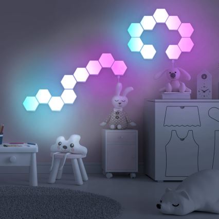 KOMPLEKTS 9x LED RGBW Aptumšojama sienas dekoratīva lampa MAYA LED/1W/230V + tālvadības pults