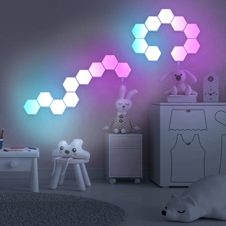 KOMPLEKTS 9x LED RGBW Aptumšojama sienas dekoratīva lampa MAYA LED/1W/230V + tālvadības pults