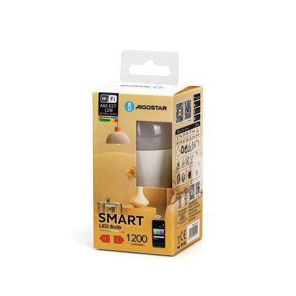 LED RGBW Aptumšojama spuldze A60 E27/12W/230V 2700-6500K Wi-Fi - Aigostar