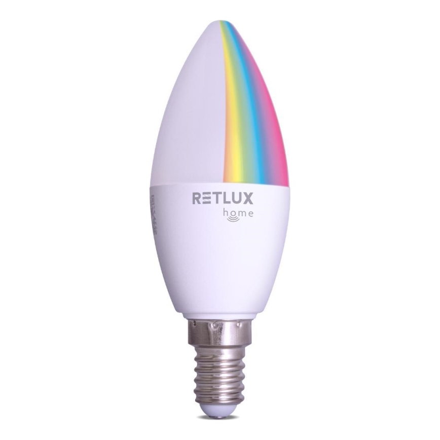 LED RGBW Aptumšojama spuldze C37 E14/4,5W/230V 2700-6500K Wi-Fi Tuya