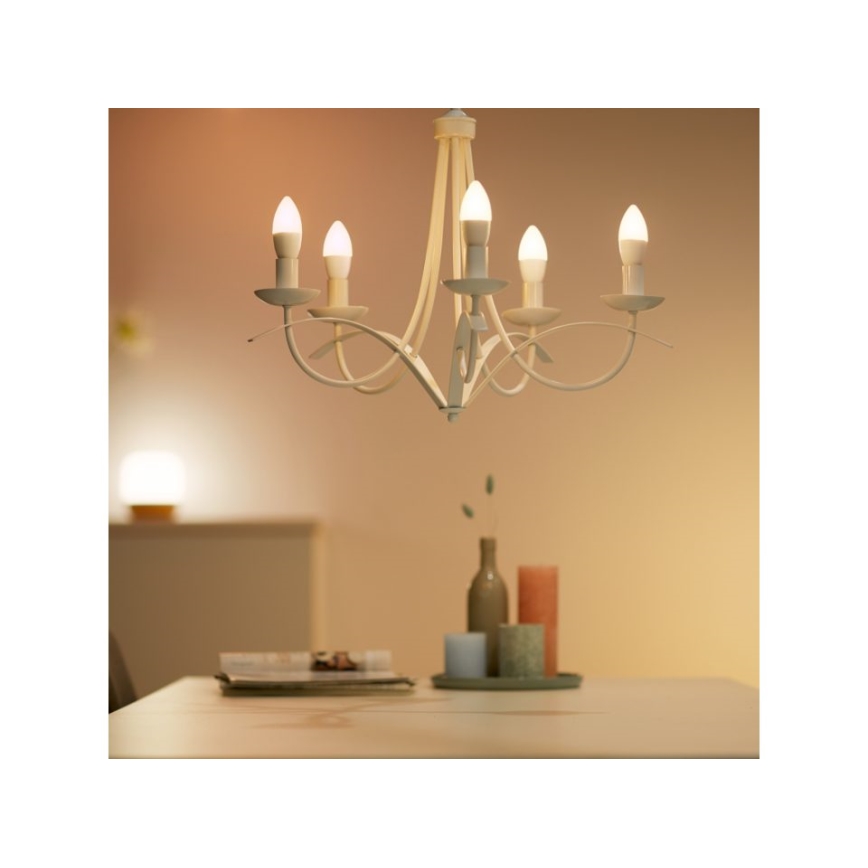 LED RGBW Aptumšojama spuldze C37 E14/4,9W/230V 2200-6500K CRI 90 Wi-Fi -WiZ