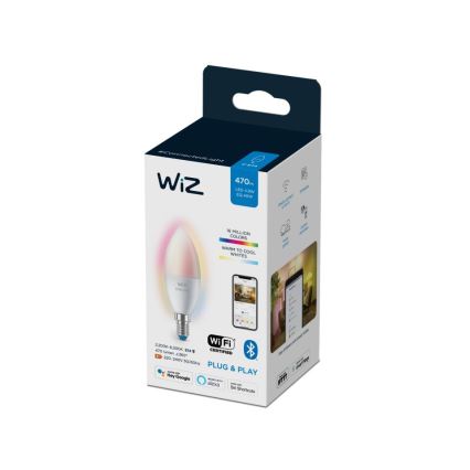LED RGBW Aptumšojama spuldze C37 E14/4,9W/230V 2200-6500K CRI 90 Wi-Fi -WiZ