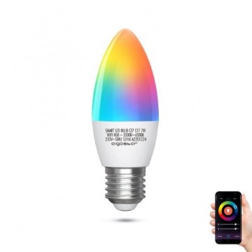 LED RGBW Aptumšojama spuldze C37 E27/7W/230V 3000-6500K Wi-Fi - Aigostar