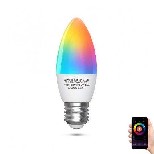 LED RGBW Aptumšojama spuldze C37 E27/7W/230V 3000-6500K Wi-Fi - Aigostar